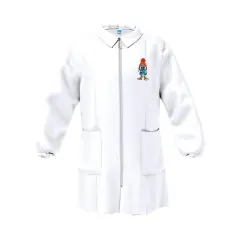 Grembiule Bambino Asilo Zip Pinguino Bianco 3 Anni
