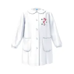 Grembiule Bambina Asilo Cavallo Marino Bianco 5 Anni