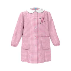 Grembiule Bambina Asilo Cavallo Marino Quadrettato Rosa 3 Anni