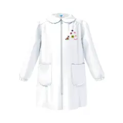 Grembiule Bambina Asilo Zip Gattino Bianco 3 Anni