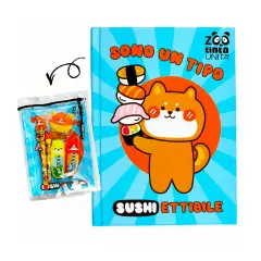 Tinta Unita Zoo Diario 12 Mesi Con Cover E Accessori Celeste