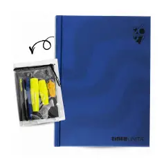 Tinta Unita Plain Diario 12 Mesi Con Cover E Accessori Blu