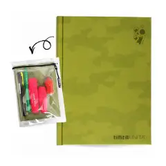 Tinta Unita Plain Diario 12 Mesi Con Cover E Accessori Verde Militare