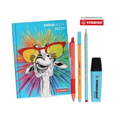 Tinta Unita Stabilo Diario 12 Mesi Con Bustina Accessori Giraffa Con occhiali